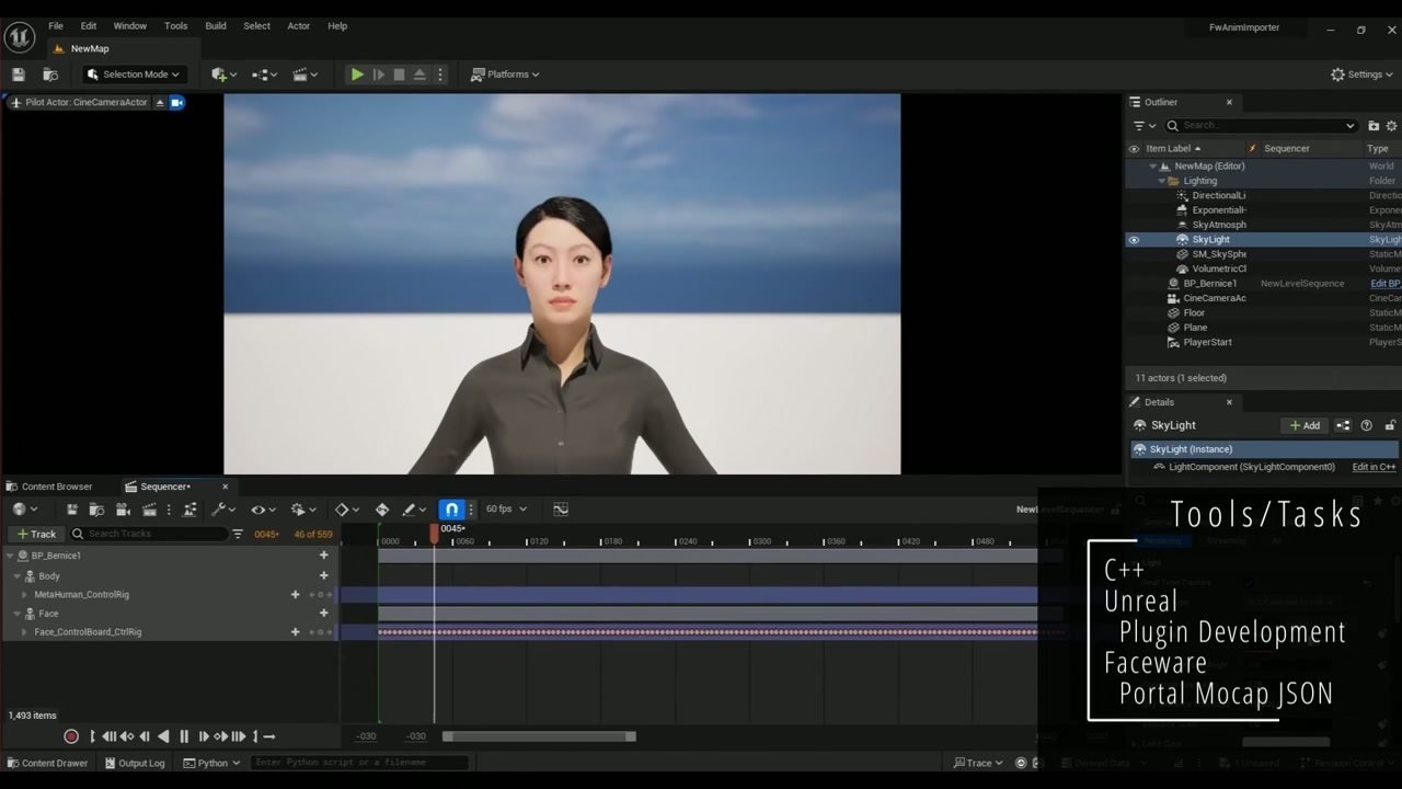 Unreal tools + mocap